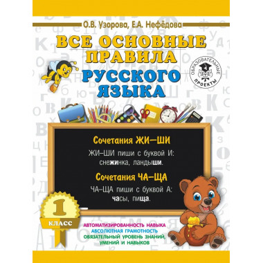 Все основные правила русского языка. 1 класс.