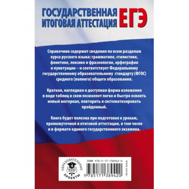 ЕГЭ. Русский язык в таблицах и схемах для подготовки к ЕГЭ.