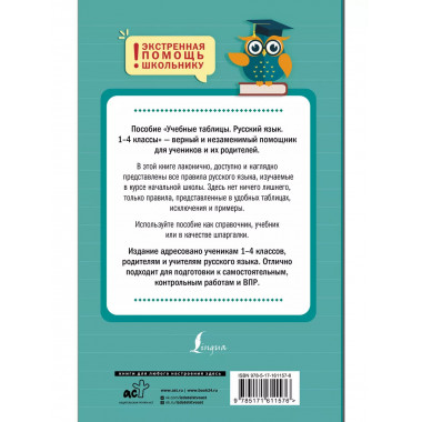 Учебные таблицы. Русский язык. 1-4 классы.