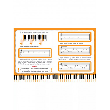 Детский самоучитель игры на фортепиано: с наклейками.