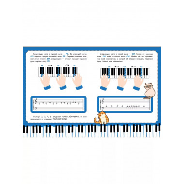 Детский самоучитель игры на фортепиано: с наклейками.