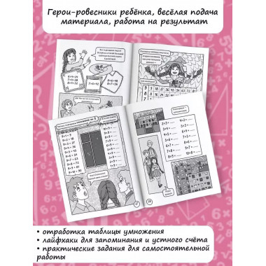 Учебная манга. Математика. Запоминаем таблицу умножения.