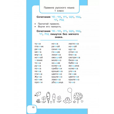 Все правила русского языка и словарные слова.
