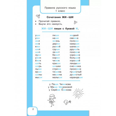 Все правила русского языка и словарные слова.