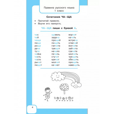 Все правила русского языка и словарные слова.