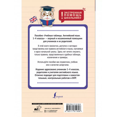 Учебные таблицы. Английский язык. 1-4 классы.