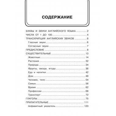 Англо-русский словарик в картинках.