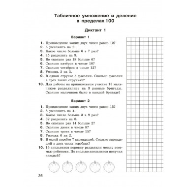 Математические диктанты. Устный счёт. 1-2 классы.