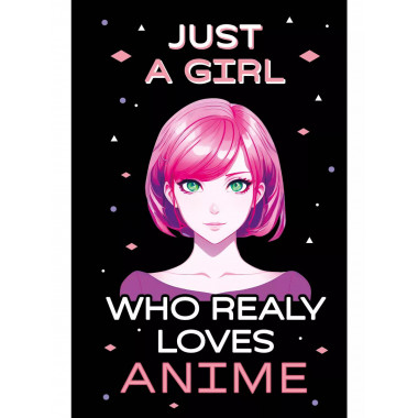 Скетчбук. Just A Girl Who Loves Anime (темный) (138х212 мм,