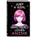 Скетчбук. Just A Girl Who Loves Anime (темный) (138х212 мм,