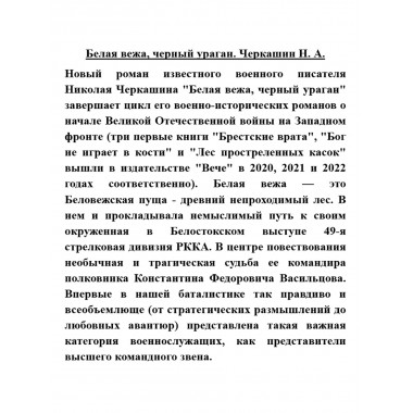 Белая вежа, черный ураган. Черкашин Н.А.